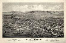 Wallla Walla 1875 Bird's Eye View 17x25, Walla Walla 1875 Bird's Eye View